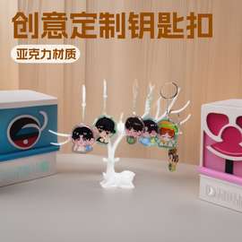 亚克力钥匙扣来图diy创意卡通动漫立牌车钥匙亚克力片片流麻定制