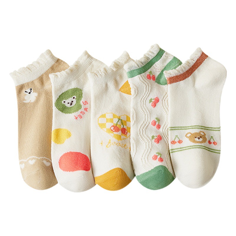 Linda chica primavera y otoño red de las mujeres calcetines de corte bajo rojo en calcetines japoneses invisibles de la parte inferior del barco de las mujeres de moda Calcetines calcetines de las mujeres del estudiante