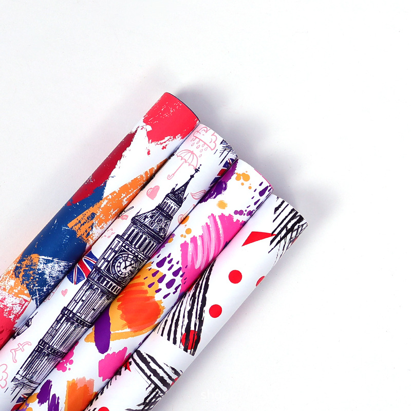 Amazon nuevo arte graffiti papel de regalo de cumpleaños del Día de San Valentín papel pintado papel de cubierta de libro al por mayor