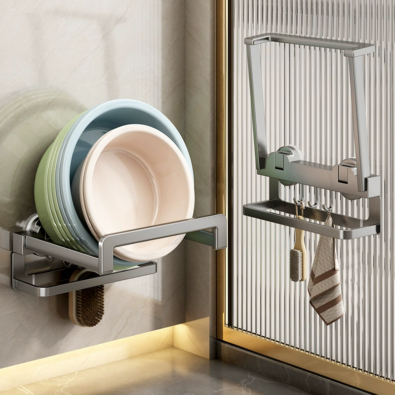 Настенная складная полка для ванной комнаты с присоской, складная полка для хранения в ванной комнате, унитаз, раковина для ног, хранилище для раковины без сверления