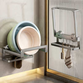 吸盘脸盆架壁挂卫生间折叠置物架浴室厕所脚盆面盆盆子收纳免打孔