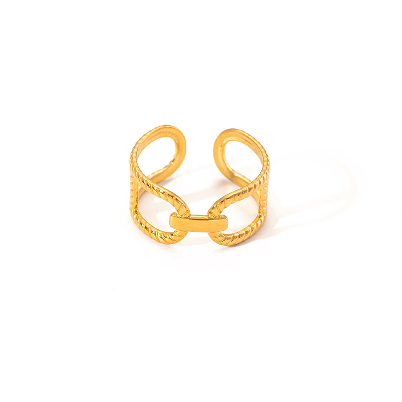 Plating Design Wholesale Jewelry Basic Simple Style Classic Style Leaf Heart Shape Solid Color Titanium Steel Plating Open Rings