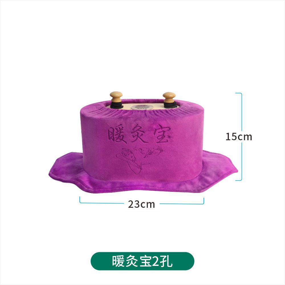 Smokeless Moxibustion Box Portable Warming Moxa Burner Solid Wood 6-Hole for Waist Abdomen and Body in use