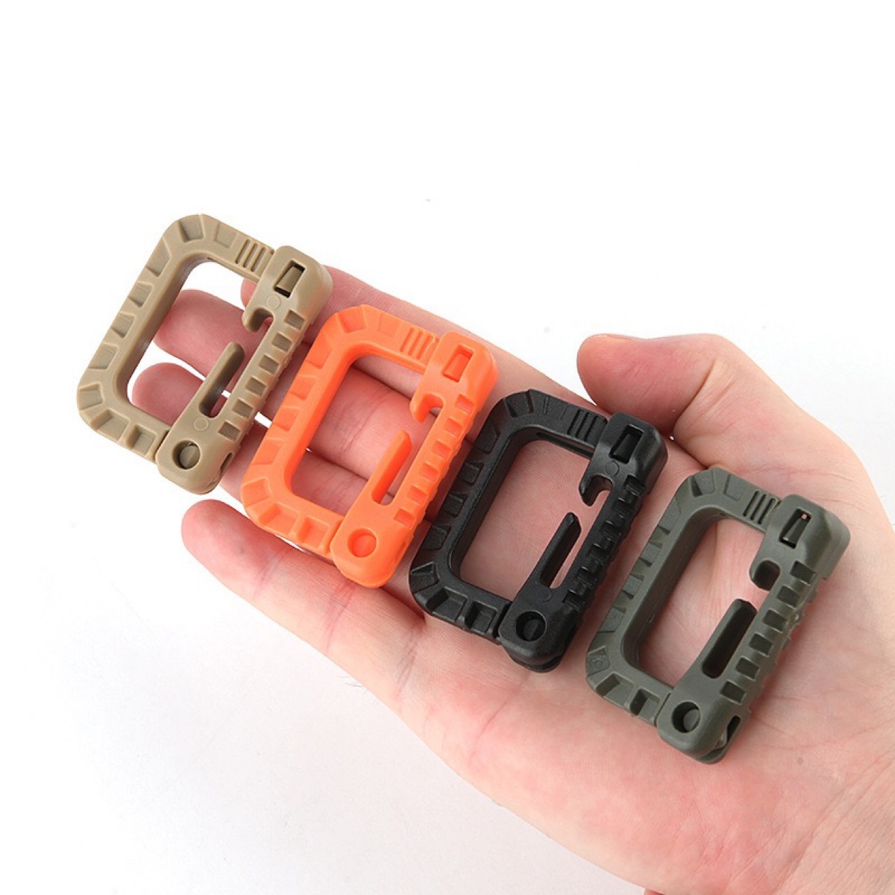Multifunctional Square D Buckle Tactical Hanging Buckle Quick Hook Plastic Keychain Outdoor Climbing Buckle Plastic Steel Material