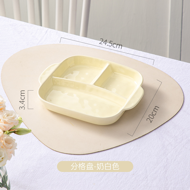 Inswind Plato de cerámica nuevo tipo 211 plato de cerámica de tres grasa plato de cerámica de plato para adultos una sola mesa