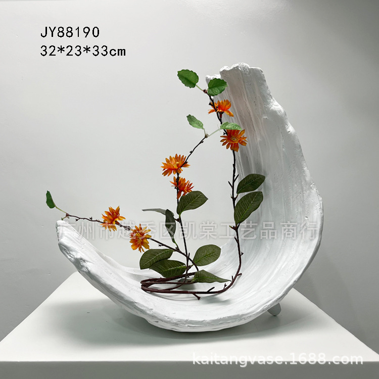 創意的なファッションのデスクトップの置物の樹脂の植木鉢の芸術の乾いた花器の客間の食卓の玄関の開業の花芸の装飾|undefined
