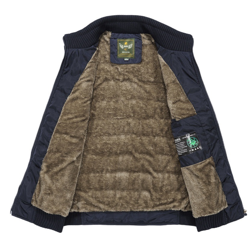 Vest Men's Autumn and Winter Daddy Clothes Fleece-Lined Thickeneded Cotton Vest Middle-Aged and Elderly Warm Vest Jacket 9805
