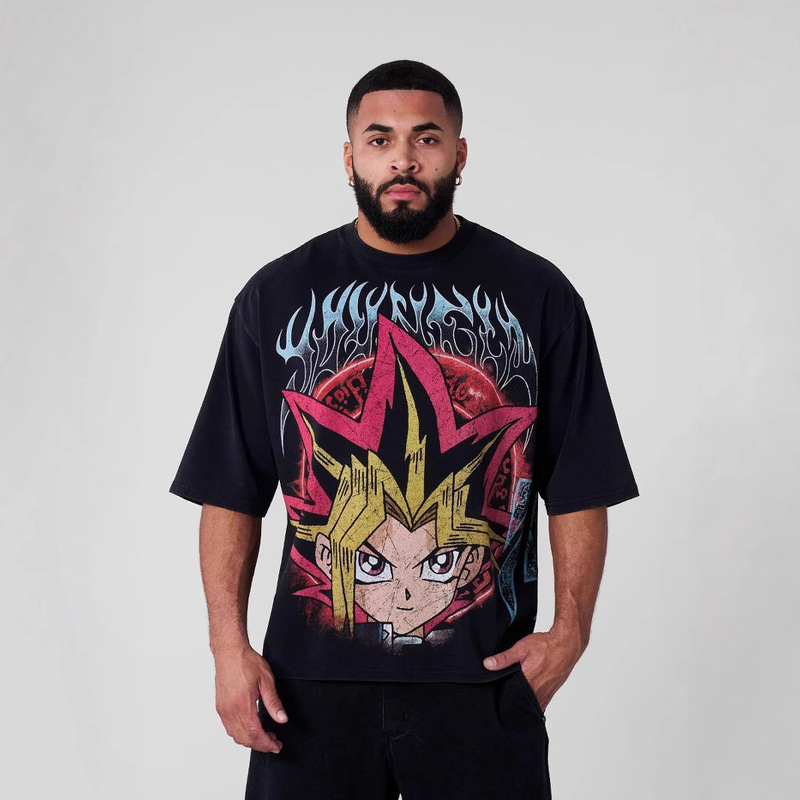 Youngla Joint Yu-Gi-Oh Men's Oversized T-Shirt Jogger Sports Fitness Pure Cotton Short-Sleeved Trendy T-Shirt