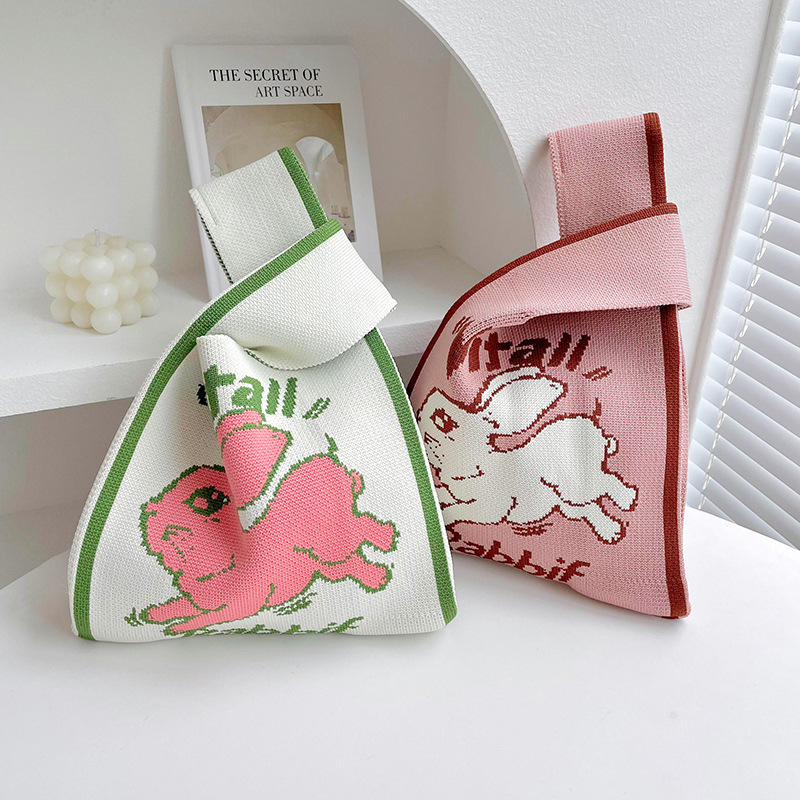 Festival de mediados de otoño lindo conejo de punto bolsa de hombro bolso de mano pastel de Luna bolso de embalaje de gran capacidad caja de regalo bolsa