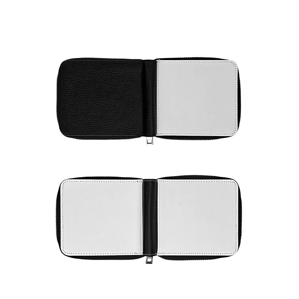 Venta directa de fábrica de sublimación de cuero con cremallera billetera con bolsa de monedas DLY material al por mayor