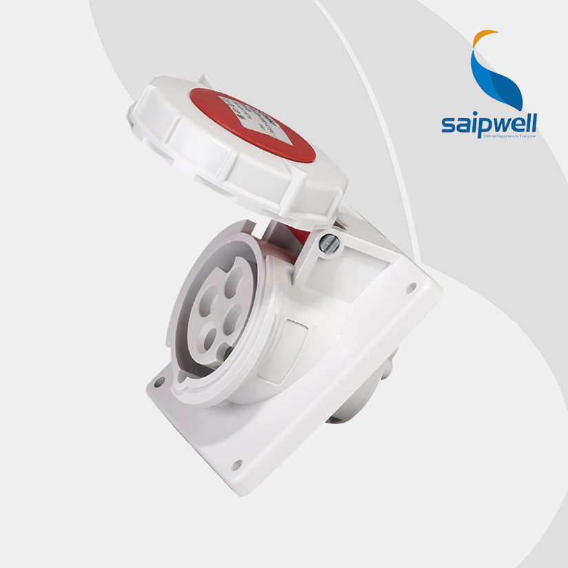 斯普威尔厂家供应SP-1479防水暗装插座 IP67工业斜插插座 室外防