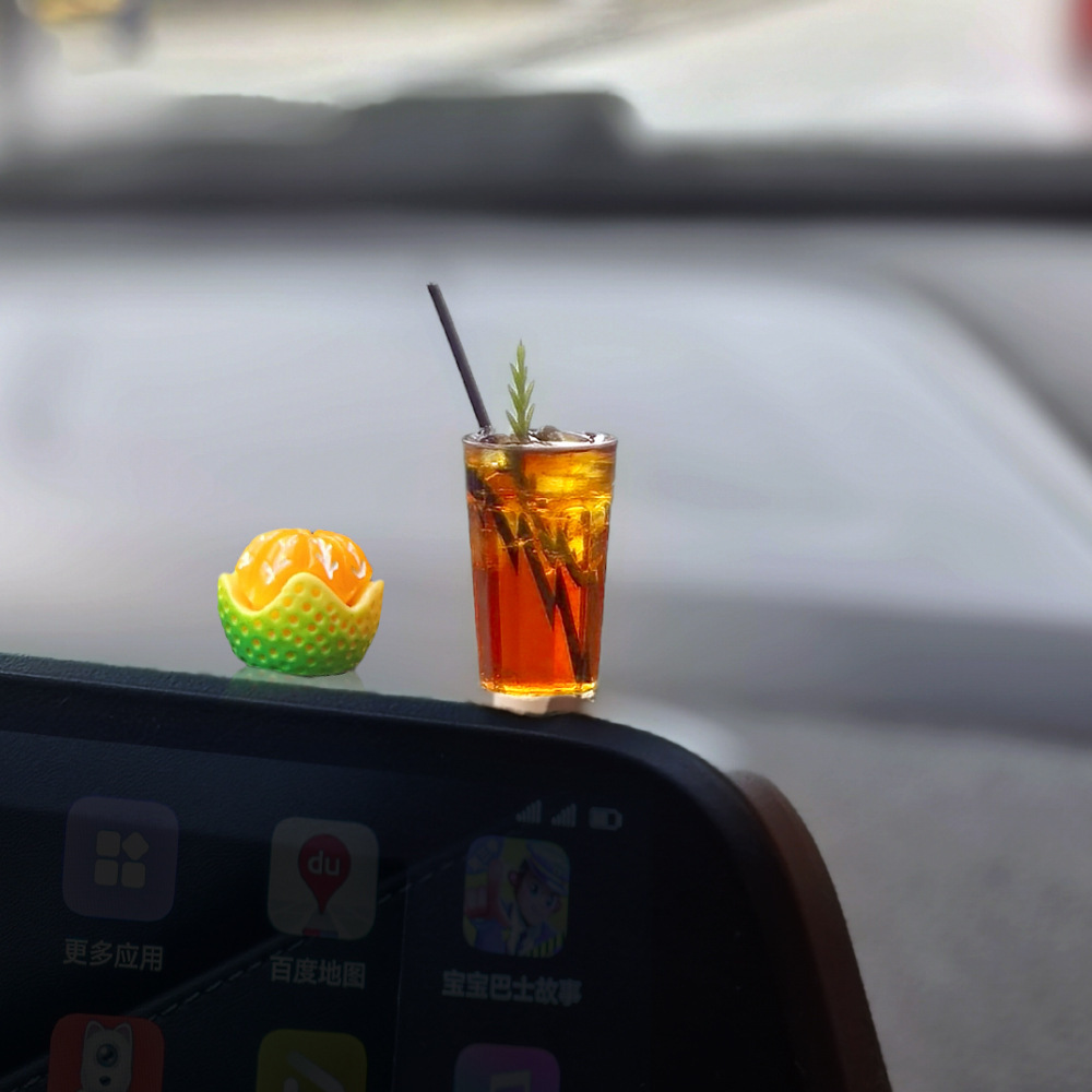 Adornos de coche de la serie de café americano, decoración de la pantalla de la consola central del coche, suministros de coche, mini adornos pequeños