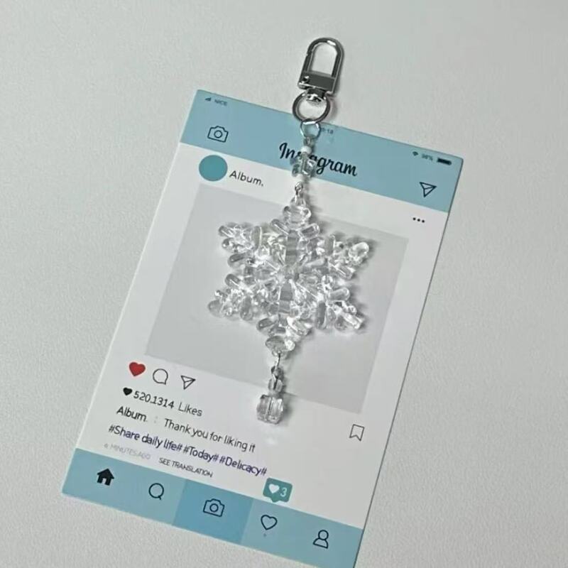 【冬の氷の雪の結晶と星】ペンダント携帯チェーン グベンチェーン カードブック 冬カードブック キーホルダー グペンダントチェーン|undefined