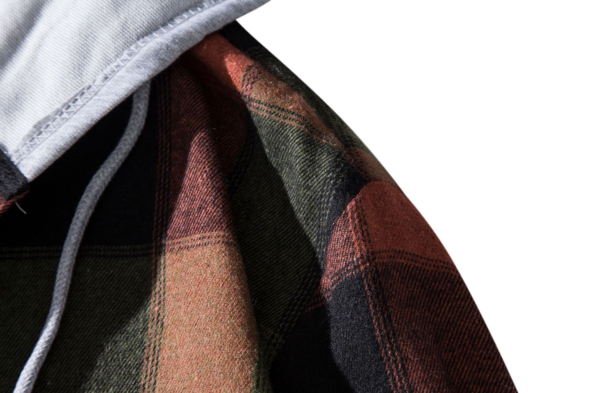 Herren Flanellhemd Mit Kapuze Kariertes Oversized Freizeithemd_voghion.com