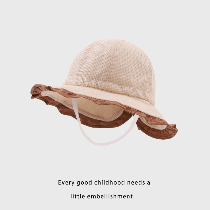Sombrero de Pescador con Ala Ancha para Bebés de Algodón, Protección Solar, Transpirable