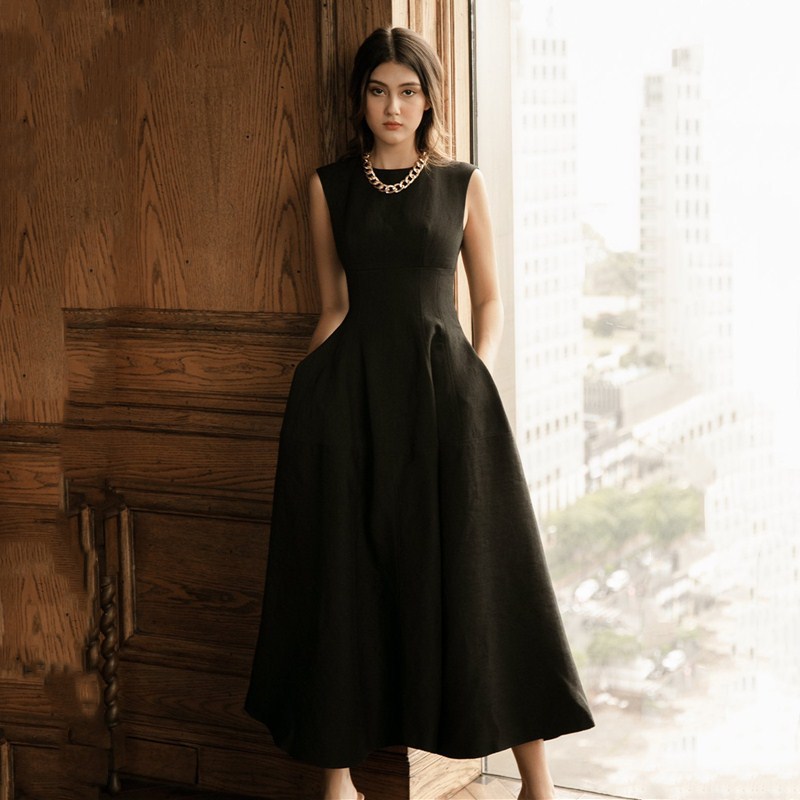 Vietnamese Little Black Dress 2026 New Style Socialite Princess Puffy Dress Birthday Party Evening Dress Mini Dress European and American Style