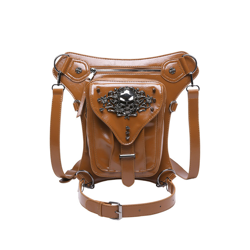 Cross-border New Style Steampunk Bag Women's Shoulder Crossbody Bag Skull Head Chain Bag Bucket Car Bag Leg Bag Women's Bag