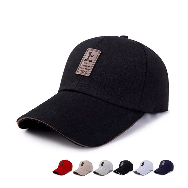 Hot Fashion Korean Baseball Cap Canvas Long Brim Sandwich Spring and Autumn Printed Outdoor Hat Sun Hat
