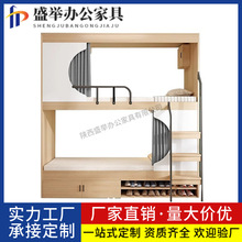 实木上下铺双层床青旅公寓床学校宿舍高低床托管太空舱床双人床