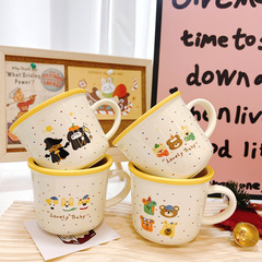 ins cartoon cute polka dot color Shiba Inu puppy bear Halloween ceramic cup mug breakfast cup gift