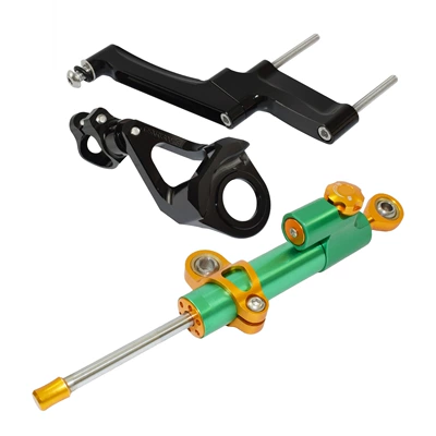 Motorcycle frame, GSXR1300 1999-2020 modified titanium - black-bracket-green-pole-gold
