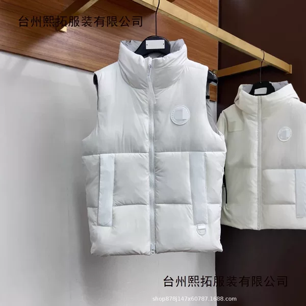 Fall/Winter 25 Canada Goose White Label Capsule Down Vest, Unisex, White Duck Down, High-End Warm Vest