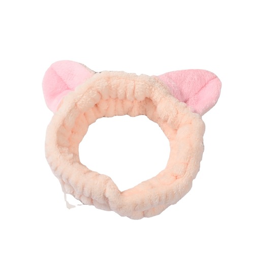Korean style cat ear headband wholesale yoga sports face wash plush headband cute girls flannel headband