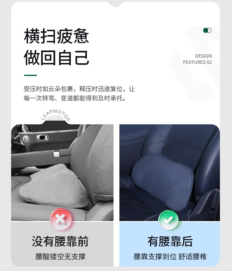 Leapmotor Official Headrest A10/B10/C10/Lafa5 Full Series Neck Pillow Car Cushion Car Interior Essentials