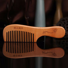 Peach Wood Comb Mini Half Round Comb with Thick Massage Comb, Anti-Static Portable Round Tooth Makeup Comb, Wholesale