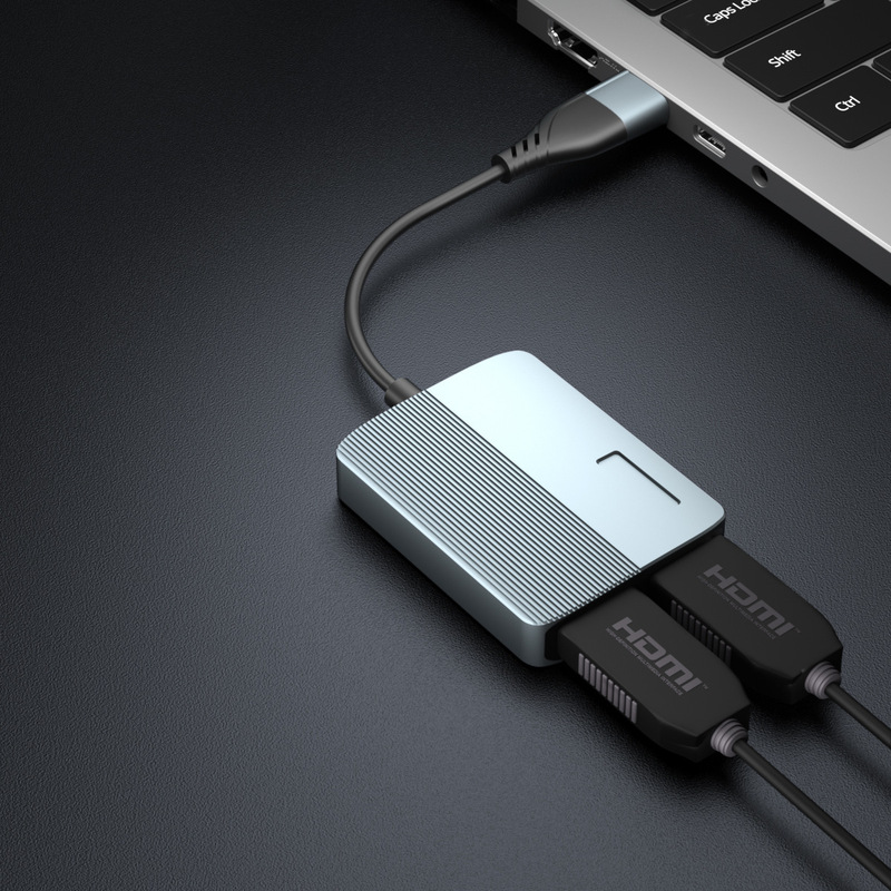 Multi-Screen USB to Dual HDMI Same-Screen Different-Screen High-Definition 1080 Docking Station Notebook Docking Station Split-Screen Device