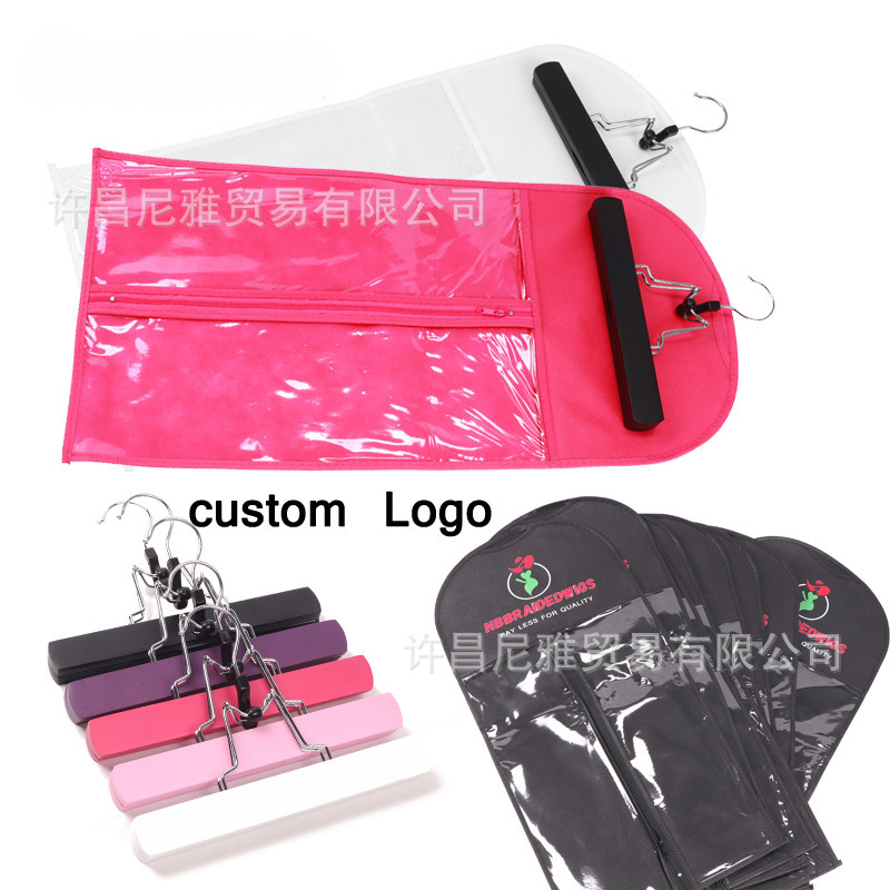 Non-woven Wig Packaging Bag with Hanger Waterproof Moisture-proof Storage Bag PVC Transparent Dustproof Bag Non-woven Wig Packaging Bag with Hanger Waterproof Moisture-proof Storage Bag PVC Transparent Dustproof Bag