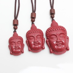 硃砂佛保平安吊墜項鍊 原礦高含量紫金砂佛保平安吊墜項鍊吉祥物