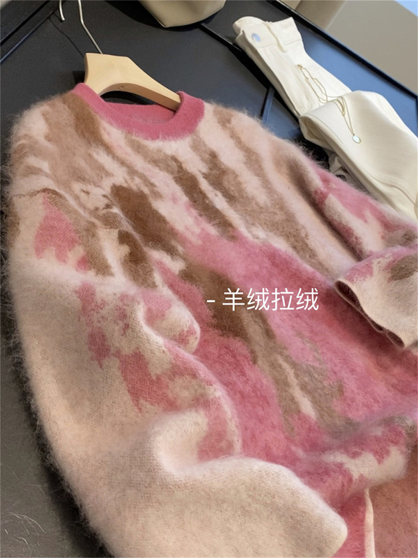 重磅拉绒！12针28支拉毛工艺澳洲羊毛山羊绒混纺针织毛衣|undefined