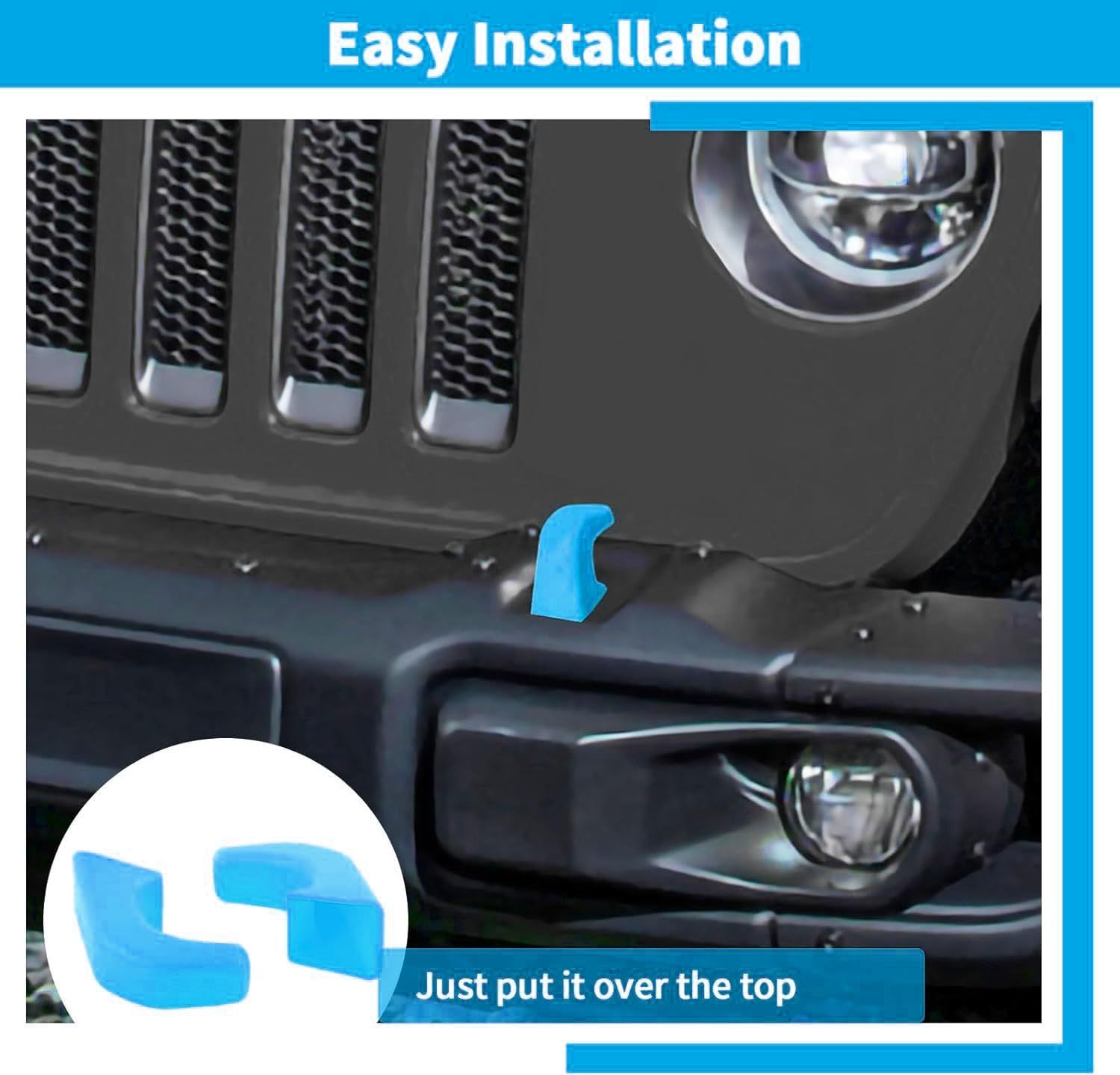 Suitable for 07-23 Models Jk Jl Jt Wrangler Front Bumper Tow Hook Cover, Tow Hook Protector, Tow Buffer Block