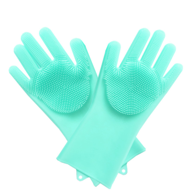 En stock guantes de silicona cocina negocio hogar lavavajillas limpieza impermeable aislamiento térmico guantes mágicos lavavajillas cepillo antiadherente aceite