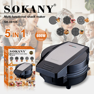 Foreign Trade Sokany08105 Multifunctional 5in1 Breakfast Machine Waffle Donut Machine Cake Ball Machine Egg Roll Machine