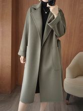 100%双面羊绒大衣女秋冬新款韩版廓形气质加厚中长羊毛呢高端外套