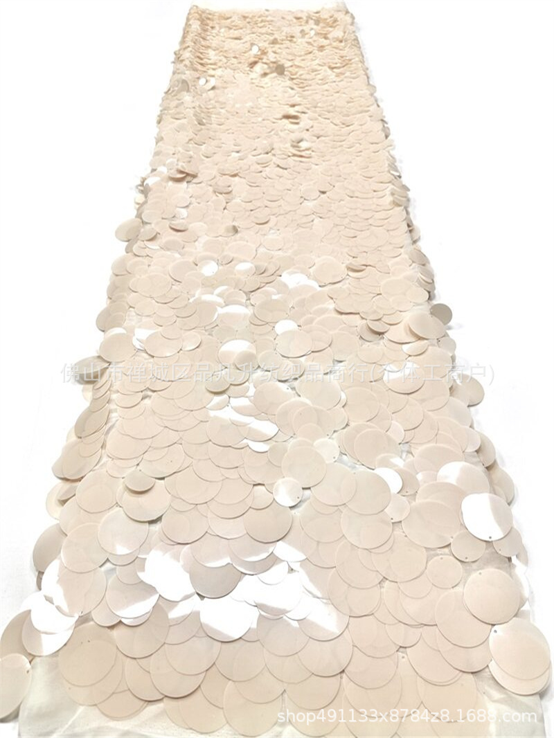 Tamaño redondo mate sequinilla tela de malla 3D superposición tridimensional sequinilla vestido de fiesta vestido de boda