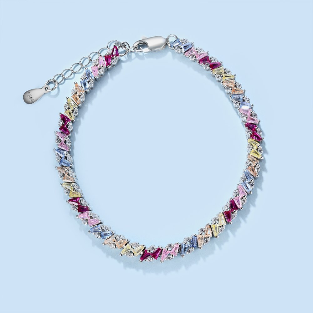 40g Weight Zircon Inlay Material Tennis Bracelet Classification 1 Piece Quantity Banquet, Party Occasion 925 Sterling Silver Material Geometric Pattern Women's Gender Plating, Inlay Design Elegant, Luxurious, Shiny Style 925 Sterling Silver Tennis Bracelet Elegant Luxurious Shiny 13