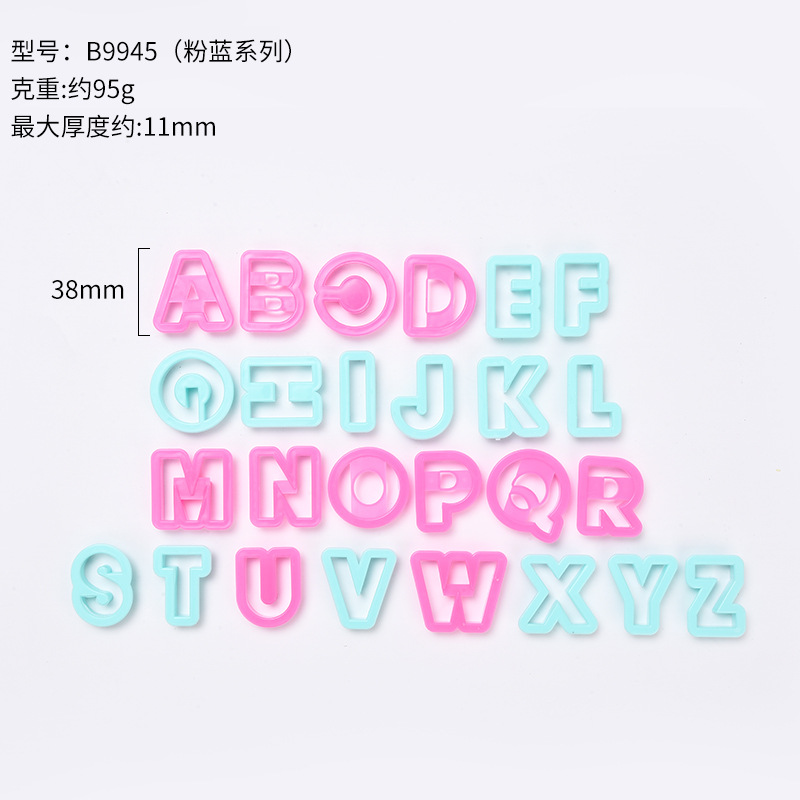 Molde de plástico para hornear con 26 letras mayúsculas del alfabeto inglés, tipo prensa, para fondant, galletas y repostería, fabricante, venta al por mayor