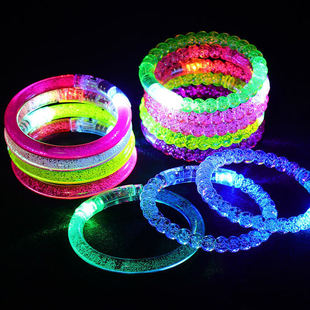 Luminous bracelet acrylic bubble bracelet flash bubble bracelet colorful LED bracelet cartoon toy wholesale