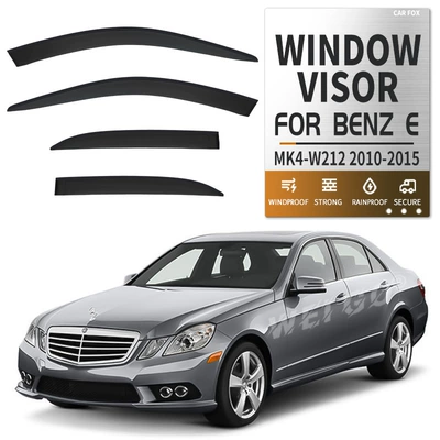 Rain shield – Class SWB - standard-packing-without-logo-mercedes-benz-e-class-short-wheelbase-mk4-w212-2010-2015-acrylic-no-bright-trim-window-visors