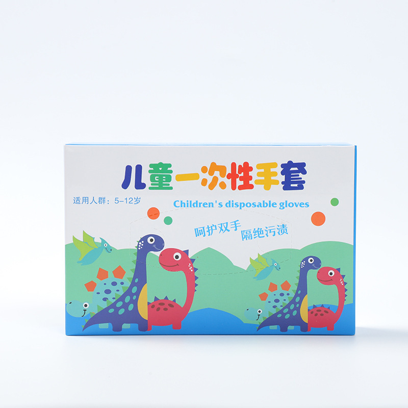子供用使い捨て手袋厚手食品級飲食学生用子供手袋絵画peプラスチック透明手袋|undefined