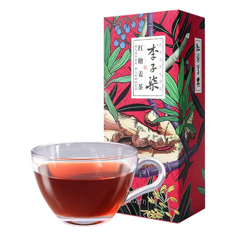Li Ziqi Brown Sugar Ginger Tea Быстрорастворимый напиток с имбирем и чаем из фиников, водой из коричневого сахара, быстрорастворимым напитком из имбирного сока, чаем из имбирного сока для теплого тела 84 г.