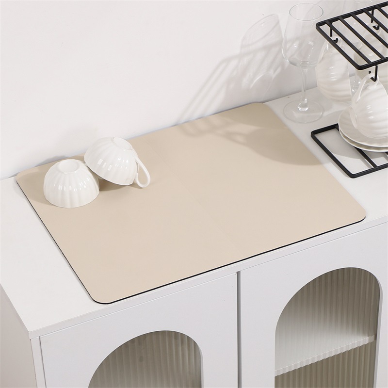 Almohadilla absorbente de piel de barro de diatomeas, mesa de lavado, almohadilla de drenaje, mantel para mascotas, almohadilla de aislamiento térmico de goma antideslizante y absorbente