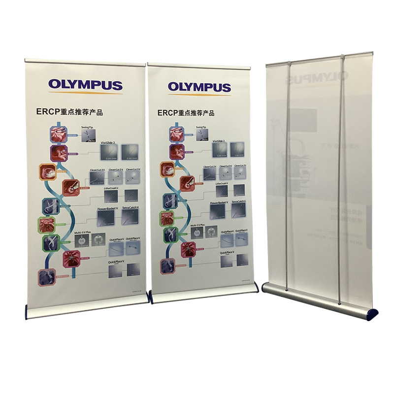 Poster de exposición de exportación de comercio exterior personalizado de alta gama en forma de gota de agua aleación de aluminio easy-rabao tablero de exhibición publicitaria vertical