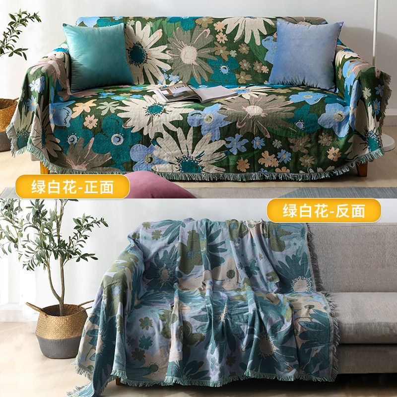 Nordic Internet celebridad sofá manta de doble cara cubierta completa sofá cojín de tela estilo ins Four Seasons universal de algodón de lino cubierta de la toalla del sofá