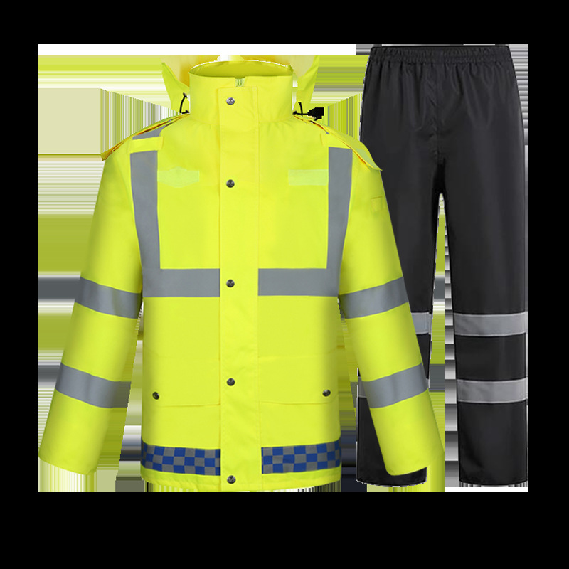 Fábrica directa saneamiento reflectante impermeable lluvia pantalones traje naranja jardín carretera construcción limpieza deber split impermeable