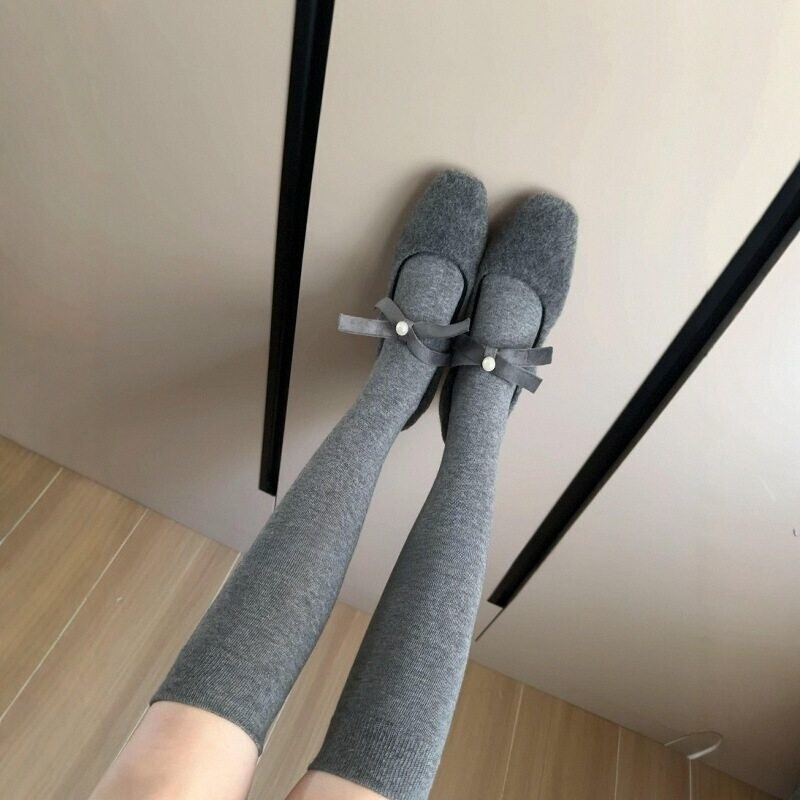 Autumn and Winter Calf Socks, Korean Style Layered Sock Boots, Versatile, Slimming, Vertical Stripes, Slight Compression, Make Legs Look Slimmer and Longer Autumn and Winter Calf Socks, Korean Style Layered Sock Boots, Versatile, Slimming, Vertical Stripes, Slight Compression, Make Legs Look Slimmer and Longer