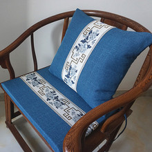 新中式棕榈圈椅垫靠垫刺绣家用椅子坐垫海绵沙发垫防滑飘窗垫